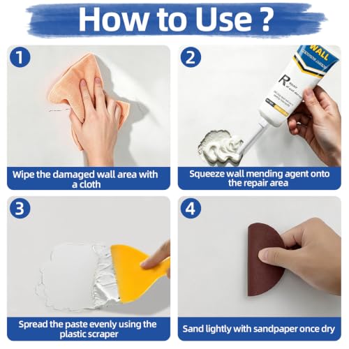 Wall Spackle Drywall Repair Kit Tape & Scraper for Nail | Home Repair - Image 6