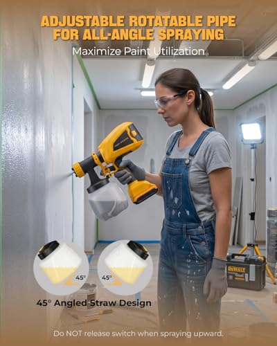 Cordless Paint Sprayer Fits for DEWALT 20V MAX Battery (No - Image 6