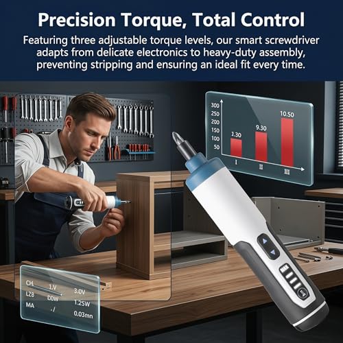 Hantinstom 3.7V Cordless Electric Screwdriver Kit | Hand Tools - Image 6