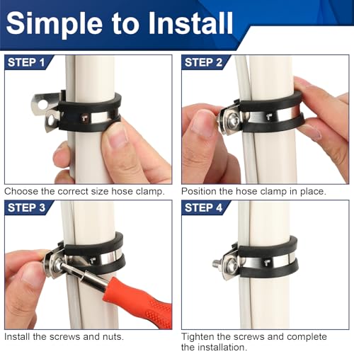 111 Pcs Cable Clamps - 10 Size Pipe Clamps Assortment Kit | Hand Tools - Image 7