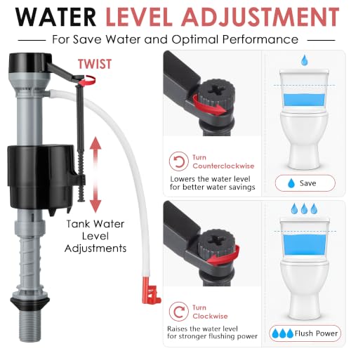 2 Sets Toilet Float Replacement Kit with 2 Inch Flapper - Image 5