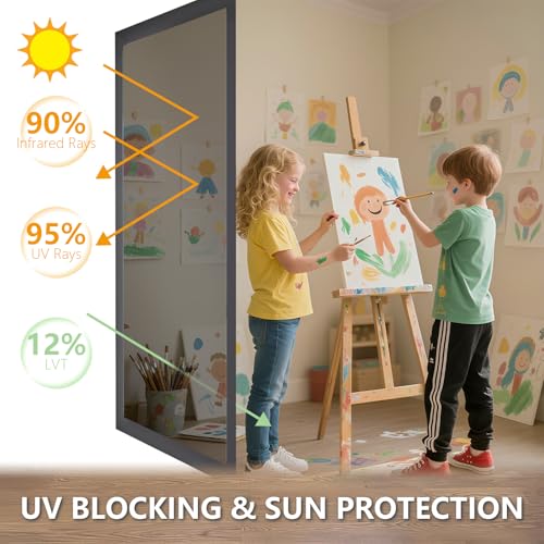 One Way Window Film Window Tint for Home, Silver 17.5″ x 78.7″ - Image 3