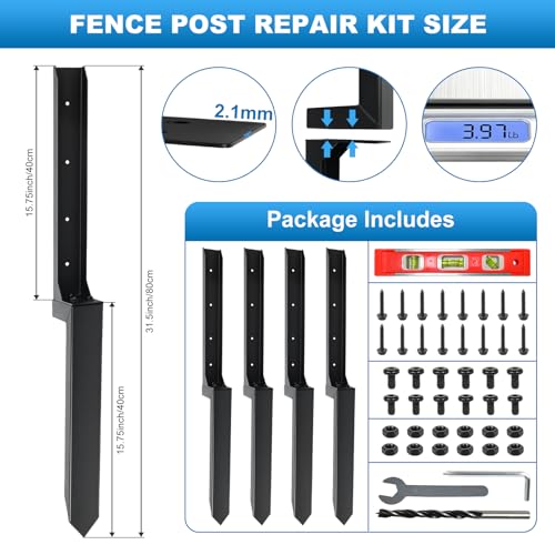 Fence Post Repair Kit, Heavy Duty Post Anchor Ground | Home Repair - Image 3