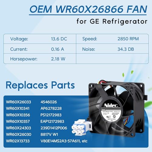 WR60X26866 OEM Refrigerator Evaporator Fan Motor for GE - Image 5