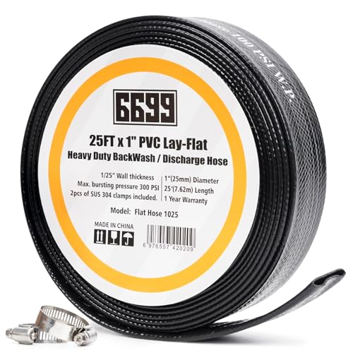 Discharge Hose 1-Inch by 25-foot Sump Pump Hose with 2pcs SUS 304 - Image 2