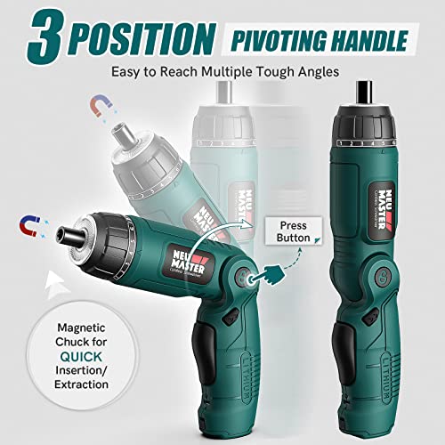 NEU MASTER Cordless Screwdriver, 4V Electric Screwdriver | Hand Tools - Image 3