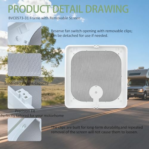 BVC0573-31 Roof Vent Frame Screen 13.5×13.5in Replacement - Image 4