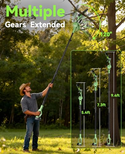 J-KU Pole Saw for Tree Trimming, 2-in-1 Mini Chainsaw - Image 3