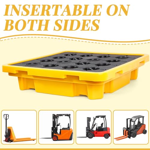 1 Drum Spill Containment Pallet with Drain Anti Slip, 26.4 x 26.4 - Image 6