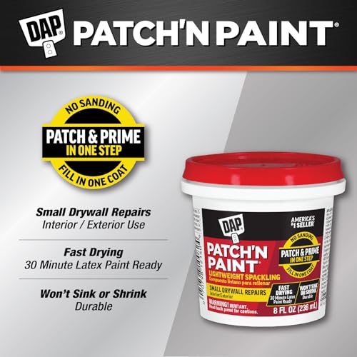 DAP Patch-N-Paint Lightweight Spackling, White, 8 Oz (7079801602) - Image 3