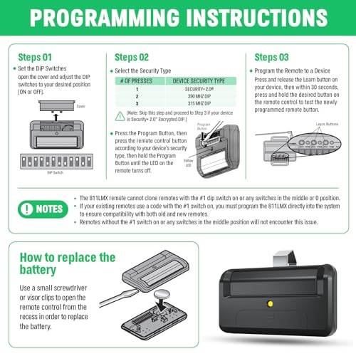 Upgrade 811LMX Gate Opener Remote Replacement for Liftmaster - Image 5