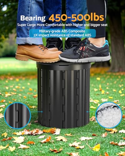 Portable Toilet, Upgraded 15'' toilet With Removable Paper Holder - Image 4