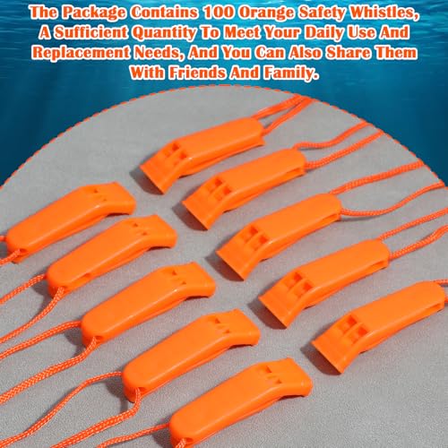 100 Pack Emergency Whistles with Lanyard Safety Whistles - Image 5