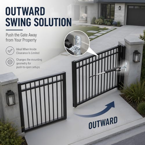 Hicarer 2 Set Gate Opener Hardware Brackets, Metal - Image 6