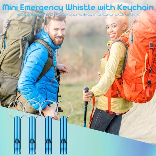 12Pcs Hiking Camping Survival Aluminum Whistle, Key Chain - Image 7