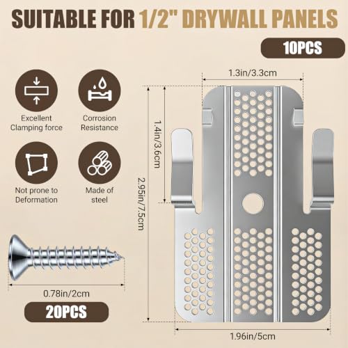 10 Pack Drywall Repair Clips, 1/2 inch and 5/8 inch | Home Repair - Image 3