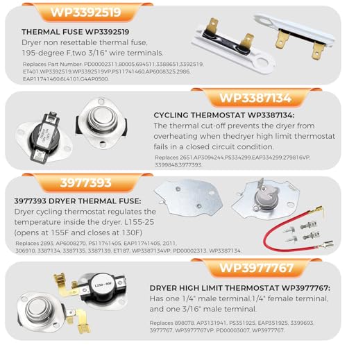 279838 W10724237 Dryer Heating Element Kit for Whirlpool - Image 5