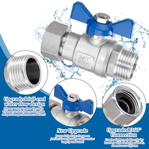 304 Stainless Steel Garden Hose Shut Off Valve, 2 Packs Heavy - Image 3