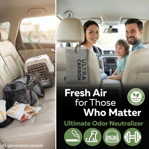 2.2LB (1000g) Activated Charcoal Odor Absorber for Strong Odor in Car, Home, Closet, Room - XL Large Natural Coconut Air Purifying Bag - Heavy Duty Smoke & Pet Smell Eliminator Deo - Image 3