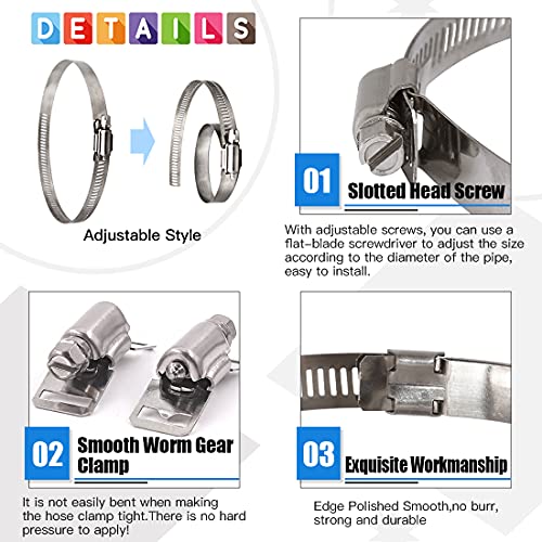 Glarks 7Pcs 10 Feet Long Worm Gear Hose Clamp | Hand Tools - Image 5