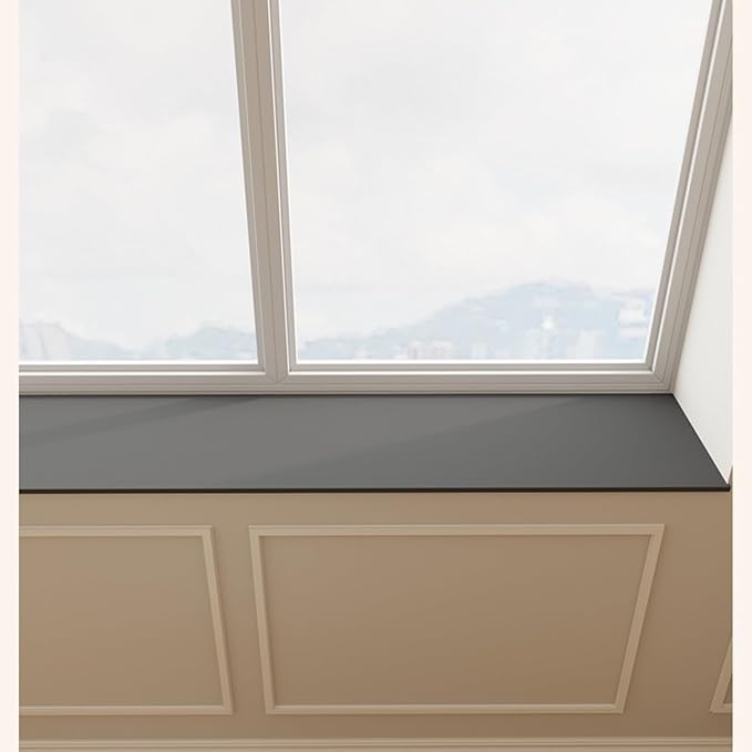 Window Sill Cushion Pad - Narrow Adjustable & Waterproof Window Seat Mat for Bay Windows, Absorbent Dust-Proof Liner with Non-Slip Backing,Cut-to-Fit (Grey, 79''x8'')