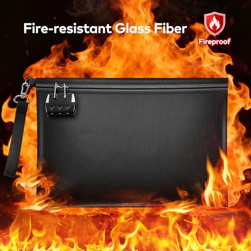 Fireproof Document Bag with Lock and Zipper | Travel Essentials - Image 4