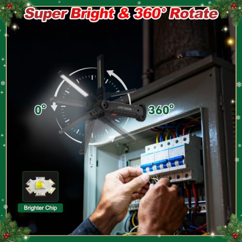 6Pack Magnetic LED Work Light, Christmas Tools Gifts for Men Dad - Image 4