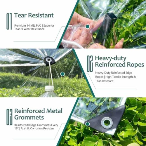 Clear Tarps Heavy Duty Waterproof 4x8ft, 14mil Clear Tarp - Image 4