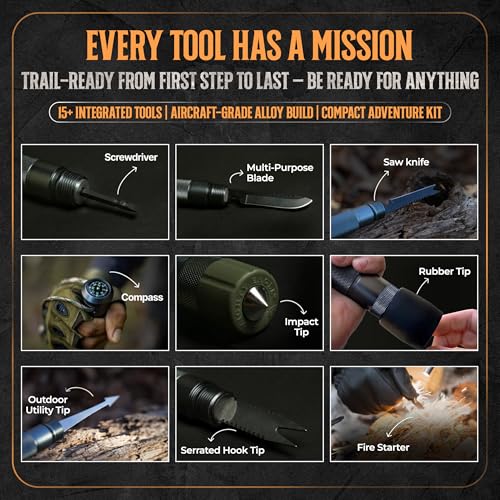15-in-1 Tactical Survival Walking Stick & Hiking Staff – - Image 5
