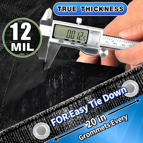 Black Tarps Heavy Duty Waterproof 10x12, 12 Mil Thick - Image 4