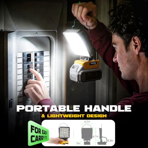 2Pcs Cordless LED Work Light Compatible with Dewalt 20V - Image 6