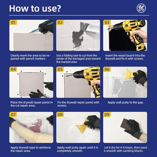 Drywall Repair Kit,Drywall Repair Panel 12” x12“ - Image 7