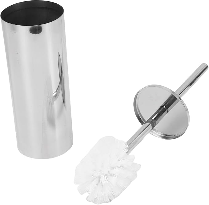 Sorandy Toilet Brush and Holder Set, Stainless Steel Toilet Bowl Brush, Heavy Duty Bowl Cleaner with Sealable Lid & Stable Base, Ideal for Home RV Bathroom Accessories (Bright Silver)