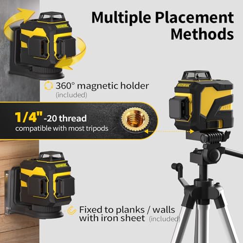Laser Level with 12 Green Lines, Built-in 5200 mAh Li-ion Battery - Image 6