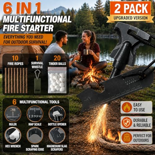 34PCS Fire Starter Survival Kit with 3 Ferro Rods & Striker - Image 4
