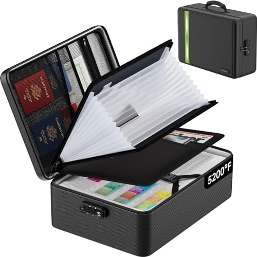 Fireproof Document Bag with Lock for Legal/Letter Files, Black - Image 2