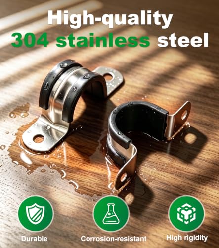 1Inch Pipe Strap U Bracket Clamp, Cushioned U Clamp for Conduit - Image 4