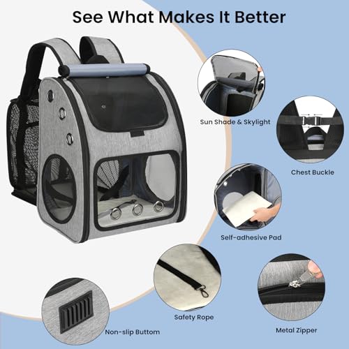 Expandable Cat Carrier Backpack, Large Space,Airline Approved, XL - Image 4