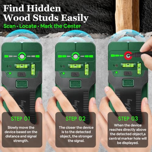 Stud Finder Wall Scanner, 6-in-1 Stud Finder with Cross | Home Repair - Image 4
