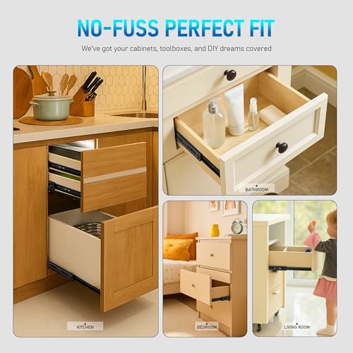 20 Inch Full Extension Drawer Slides, Heavy Duty Side Mount - Image 8
