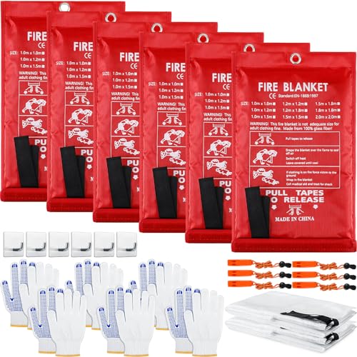 Copkim 6 Sets Emergency Fire Blanket for Home Fire Suppression - Image 2