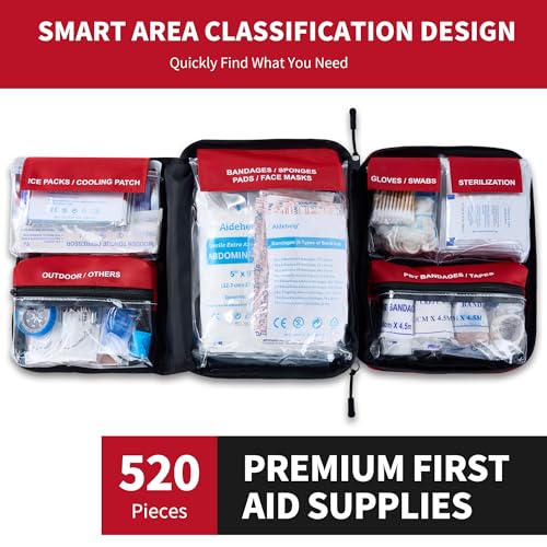 520 Pieces Premium First Aid Kit - Large Emergency Medical - Image 4