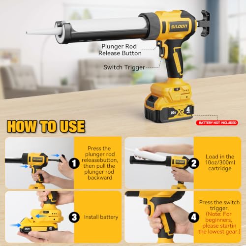 Electric Caulking Gun Compatible with Dewalt 20V Max | Home Repair - Image 8