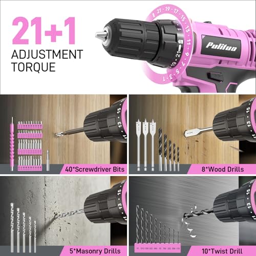 PULITUO Power Drill Tool Kit with 20V Cordless | Hand Tools - Image 7
