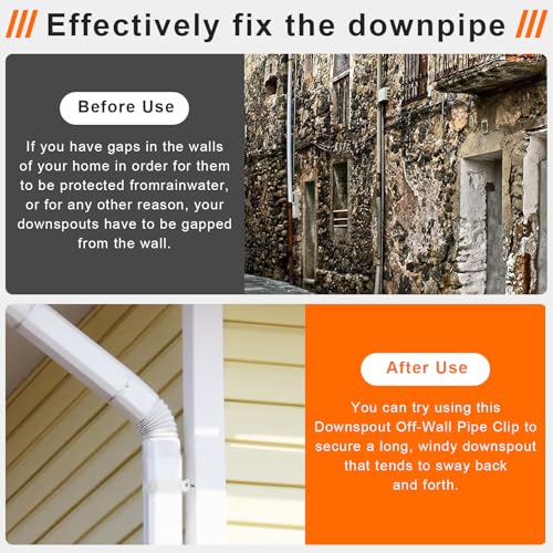6-Pack Downspout Straps 2x3 & Wall Brackets, White | Home Repair - Image 5
