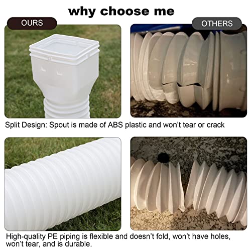 plusgutter 4 Pack Rain Gutter Downspout Extensions Flexible - Image 4