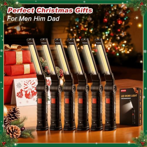 6Pack Magnetic LED Work Light, Christmas Tools Gifts for Men Dad - Image 3