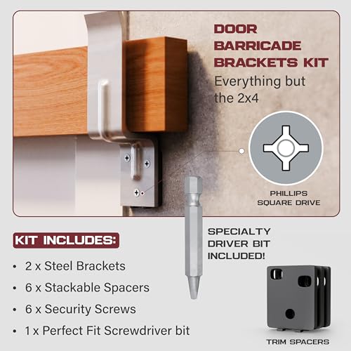 Door Barricade Security Bracket Kit with Install Hardware - Image 8