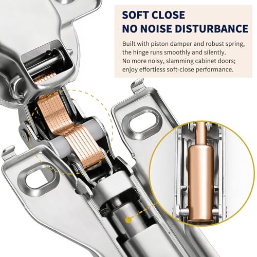 Cabinet Hinges - 40 Pack Soft Close Kitchen Cabinet Hinges - Image 6