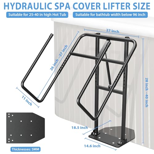 Utheer Upgraded Adjustable Hot Tub Cover Lifter with Hydraulic - Image 3